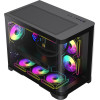 Gamemax Case mATX - HYPE-M Black - 3 x 120 mm Addressable RGB fans - (GM-14100902476)