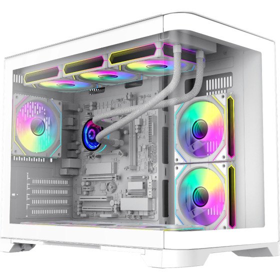 Gamemax Case mATX - HYPE-M White - 3 x 120 mm Addressable RGB fans - (GM-14100902477)