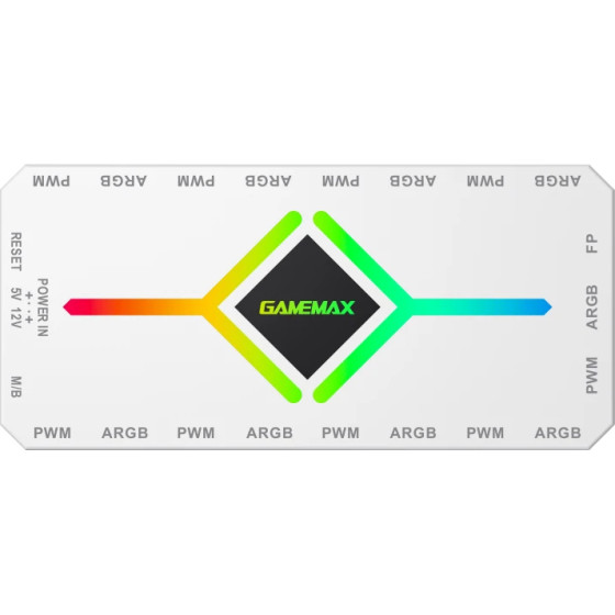 Gamemax Fan Hub - V4.0 PWM ARGB Hub + Controller White - (GM-14050101445)