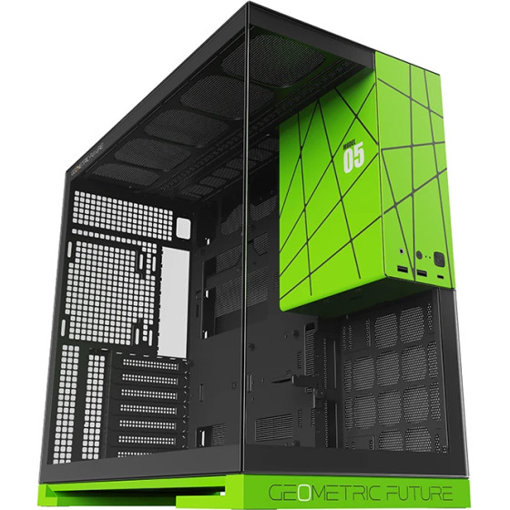 Geometric Future Case EATX - Model 5 Black/Green, NVIDIA style limited edition - (1AM5WKNV00100)