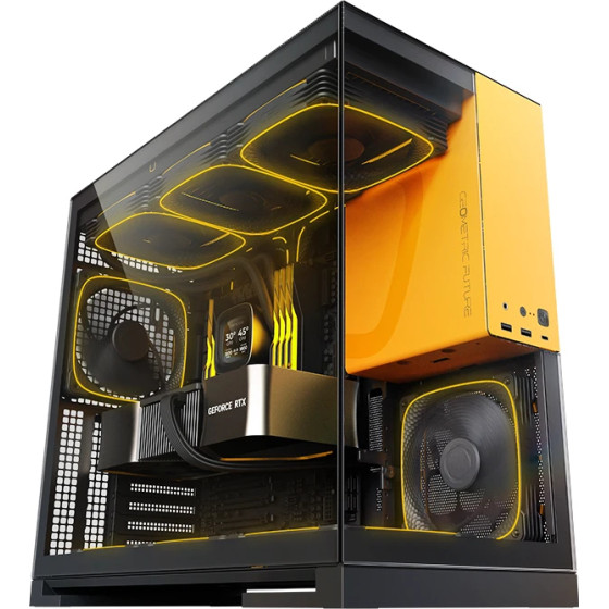 Geometric Future Case EATX - Model 5 Black/Yellow - 5 x 140 mm aRGB fans included - (GEO-M5F-BY)