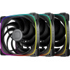 Geometric Future Fan Pack 3-in-1 140 mm - Squama 2503B-14 Black - (GEO-2503B-14-PACK)