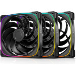 Geometric Future Fan Pack 3-in-1 140 mm, Reversed - Squama 2503RB-14 Black - (GEO-2503RB-14)