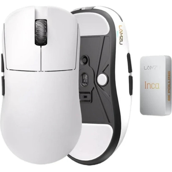 Lamzu INCA 8K - Wireless Gaming Mouse - White - (LAMZU-INCA-WH)