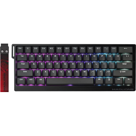 Madlions Professional Gaming Mechanical Keyboard MAD 60 HE RGB - 1K, Magnetic Amber Pro Switches - Black - (MAD-60-HE-RGB-BK)