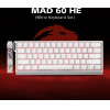 Madlions Professional Gaming Mechanical Keyboard MAD 60 HE RGB - 1K, Magnetic Amber Pro Switches - White - (MAD-60-HE-RGB-WH)