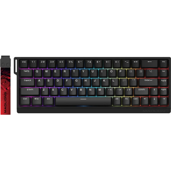 Madlions Professional Gaming Mechanical Keyboard MAD 68 HE RGB - 1K, Magnetic Amber Pro Switches - Black - (MAD-68-HE-RGB-BK)