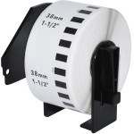 Makki Brother DK-22225 - White Continuous Length Paper Tape 38mm x 30.48m, Black on White - (MK-DK-22225)