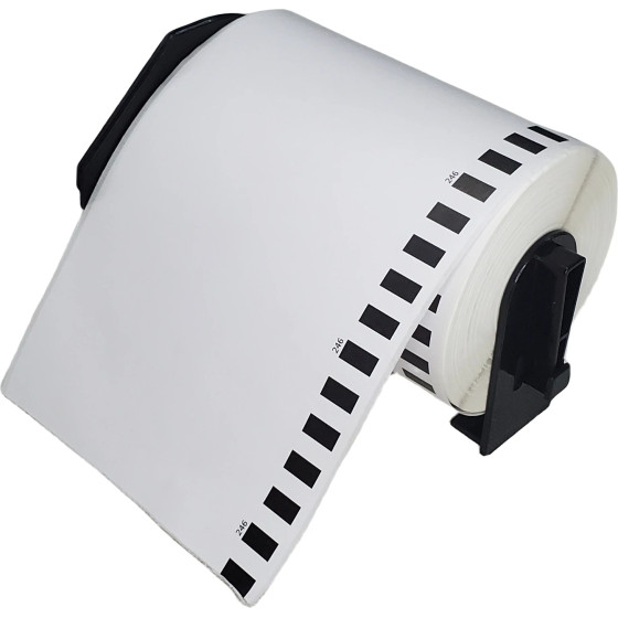 Makki Brother DK-22246 - White Continuous Length Paper Tape 103mm x 30.48m, Black on White - (MK-DK-22246)