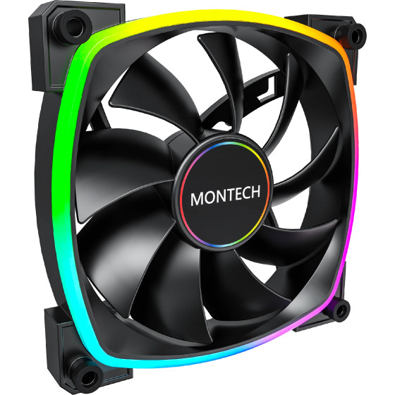 Montech AX140 PWM, Fan 140mm, ARGB, Black - (MONTECH-AX140-PWM-BK)