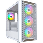 Montech Case ATX - XR Wood (W) - 4 x 120 mm ARGB Fans, Wood, USB-C, White - (MONTECH-XR-W-WH)