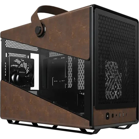 Montech Case mATX - Heritage PRO (B) - USB-C, Leather, 4 x 120 mm Fans - (MONTECH-HERITAGE-PRO-B)