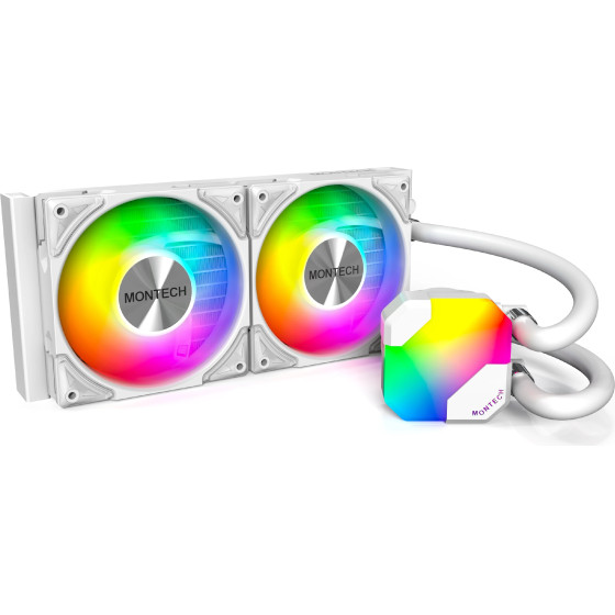 Montech Hyper Flow ARGB 240, CPU Liquid Cooler, White - (MONTECH-HYPER-FLOW-ARGB-240-WH)