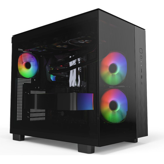 Montech KING 65 Pro, Dual Chamber Mid-tower Case, 3 ARGB Fans, Black - (MONTECH-KING-65-PRO-B)