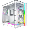 Montech KING 95 Pro, Dual Chamber Mid-tower Case, 6 ARGB Fans, 2 Front Panels, White - (MONTECH-KING-95-PRO-WH)