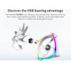 Montech RX140 PWM, REVERSE Fan, 140mm, ARGB, White - (MONTECH-RX140-PWM-WH)
