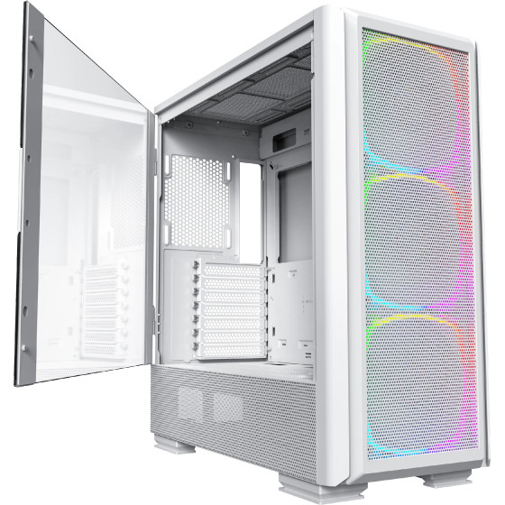 Montech SKY TWO GX, Mid-tower Case, TG, 3x140mm ARGB Fans, White - (MONTECH-SKY-TWO-GX-WH)