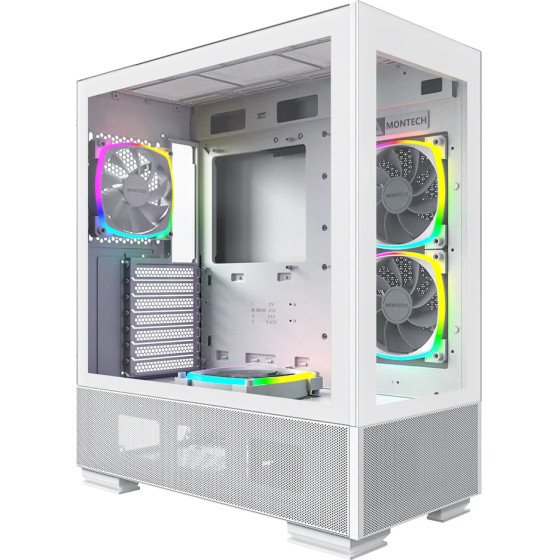 Montech SKY TWO, Mid-tower Case, TG, 4x120mm ARGB Fans, White - (MONTECH-SKY-TWO-WH)