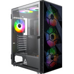 Montech X3 MESH, Mid-tower Case, TG, 6 fixed RGB Fans, Black - (MONTECH-X3-MESH-BK)