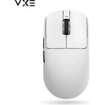 VXE Wireless Gaming Mouse Dragonfly R1 1K - Huano Ice Berry Pink Dot Switches, White - (VXE-R1-WH)