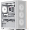 AeroCool Case ATX - D501A White, Addressable RGB, Wood - (D501A-G-WT-v2)