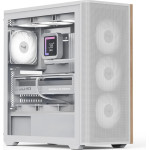 AeroCool Case ATX - D501A White, Addressable RGB, Wood - (D501A-G-WT-v2)
