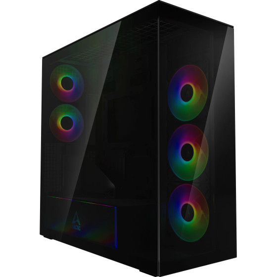Arctic Case E-ATX - Xtender VG (Black) - PCIe Gen 4 riser included, 5 A-RGB Fans included - (ACPCC00016A)