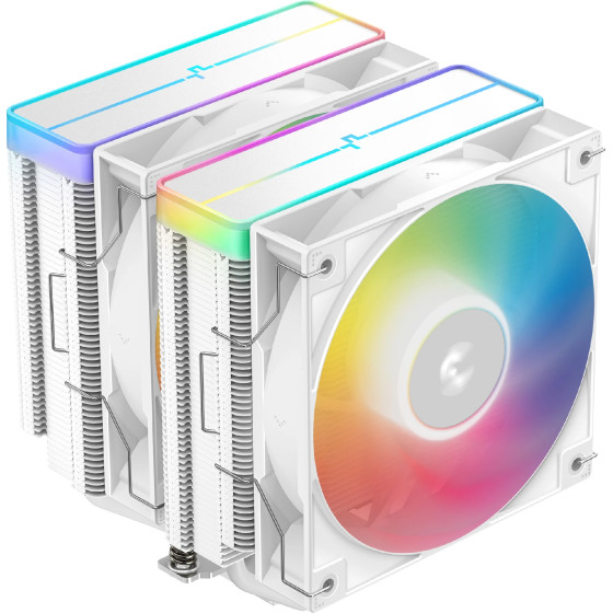 DeepCool CPU Cooler AG620 WH - Addressable RGB V2, Dual-Tower - LGA1700/AM5 - (R-AG620-WHAMMN-GJD)