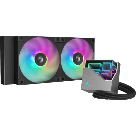 DeepCool Water Cooling LT240 - Addressable RGB, Infinity mirror design - LGA1851/AM5 - (R-LT240-BKAMNC-G-1)