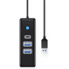 Orico HUB USB3.0 3 port - 2 x USB3.0, 1 x Type C, Black - PWC2U-U3-015-BK - (PWC2U-U3-015-BK-EP)