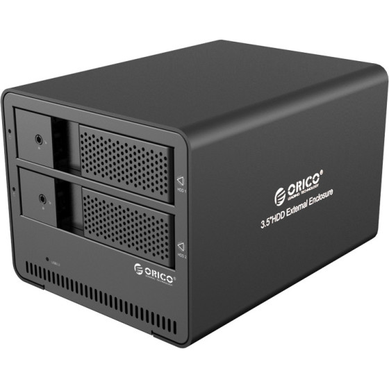 Orico Storage - Case - Dual Bay 3.5'' Aluminium Black - 9528U3 - (9528U3-EU-BK-BP)