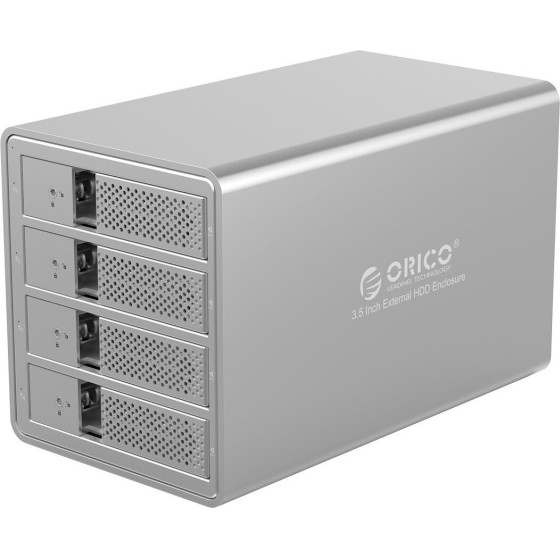 Orico Storage - HDD Dock - 4 BAY with RAID, Aluminium - 9548RU3 - (9548RU3-EX-EU-BK-BP)