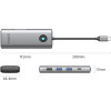 Orico Type-C Docking Station Power Distribution 100W - HDMI, Type-C x 1, USB3.0 x 2, USB 2.0 x 1, LAN 1000Mbps Gigabit, VGA - (PW11-8PC-GY-EP)