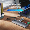 Orico Type-C Docking Station Power Distribution 100W - HDMI, Type-C x 1, USB3.0 x 3, LAN 1000Mbps Gigabit, SD/TF, VGA, Audio - PW11-10P-GY - (PW11-10P-GY-EP)