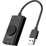 Orico USB Sound card - 2 headphones, mic, volume - SC2-BK - (SC2-BK-PRO)