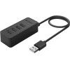 Orico USB2.0 HUB 4 port - USB/Micro USB input, Black - W5P-U2-030-BK-EP - (W5P-U2-030-BK-EP-HW)