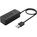 Orico USB2.0 HUB 4 port - USB/Micro USB input, Black - W5P-U2-030-BK-EP - (W5P-U2-030-BK-EP-HW)