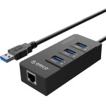 Orico USB3.0 HUB 4 port + LAN - HR01-U3 - (HR01-U3-V1-BK-BP)