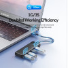 Orico USB3.0 HUB 4 port Black - PAPW4A-U3-015-BK - (PAPW4A-U3-015-BK-EP)
