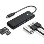 Orico USB3.1 HUB Type-C - 3 x USB3.0, SD, TF - PAPW3AT-C3-015-BK - (PAPW3AT-C3-015-BK-EP)