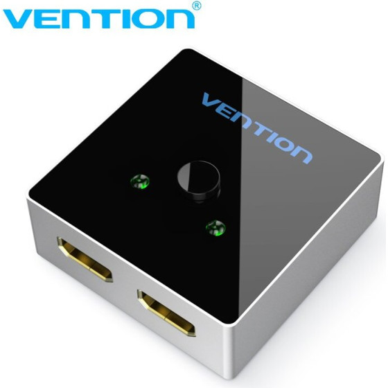 Vention HDMI 2.0 Switcher/Splitter 2-Port Bi-Direction - Grey Aluminium - (AFLH0)