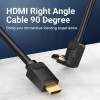 Vention HDMI Right Angle 90 Degree v2.0 M / M 4K/60Hz Gold - 2M Black - (AARBH)