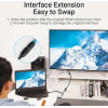 Vention HDMI v2.0 extension Cable Female to Female 0.5M Black, Gold - (AAXBD)