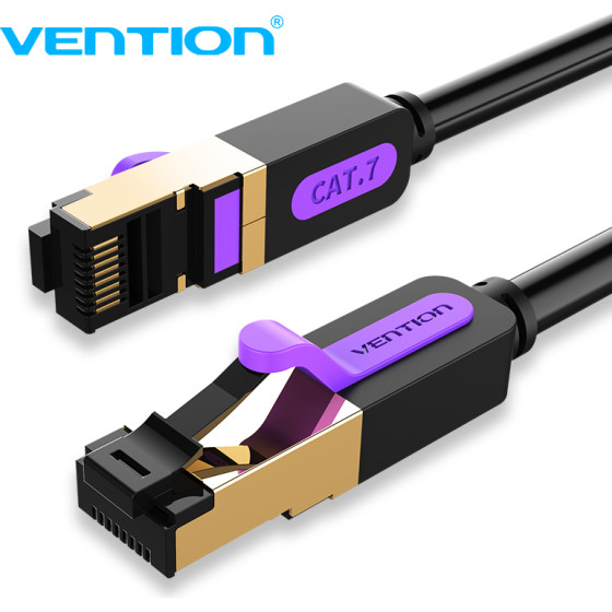 Vention LAN SSTP Cat.7 Patch Cable - 1M Black 10Gbps - (ICDBF)