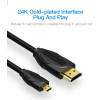 Vention Micro HDMI2.0 Cable 1.5M Black - (VAA-D03-B150)
