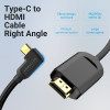 Vention Type-C to HDMI Cable Right Angle 1.5M Black - (CGVBG)