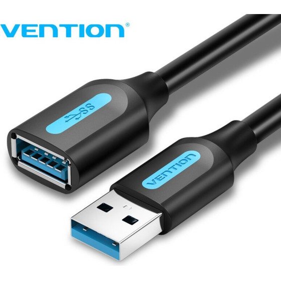 Vention USB 3.0 Extension AM / AF - 1.5M Black - (CBHBG)