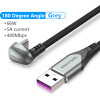 Vention USB 3.1 Type-C / USB 2.0 AM - 1M Black U-Shaped, Aluminum Alloy 5A - (COHHF)
