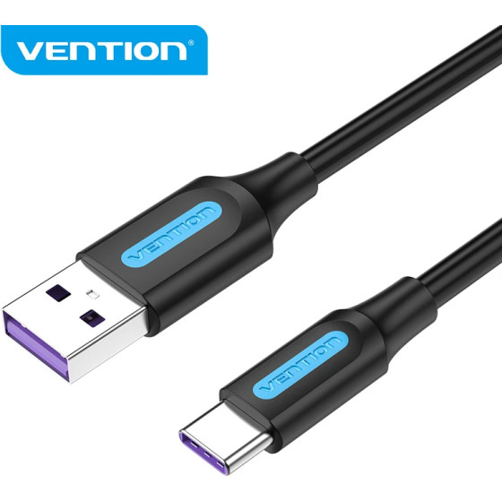 Vention USB 3.1 Type-C / USB 2.0 AM - 2.0M Black 5A Fast Charge - (CORBH)