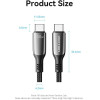 Vention USB2.0 Type-C/Type-C 100W, LED display 2m - (CTKBH)